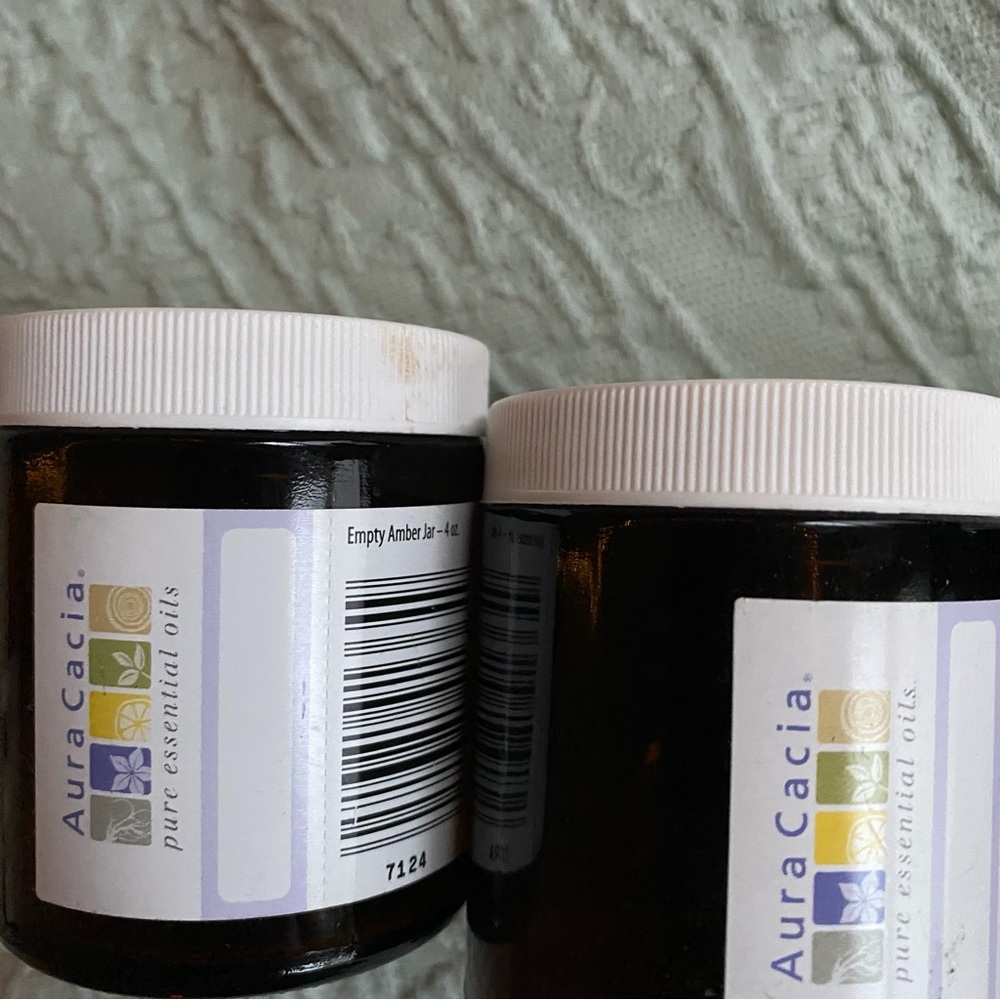 Aura Cacia Empty Amber Glass Jars 4 oz Set of Three - Picture 5 of 5